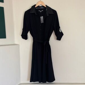 Sharagano Elegant Black Long Sleeve Dress